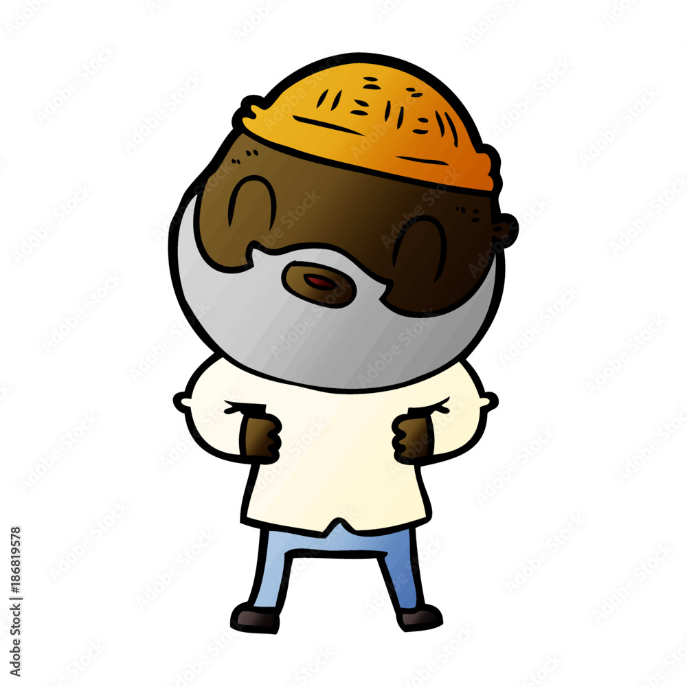 cartoon bearded man