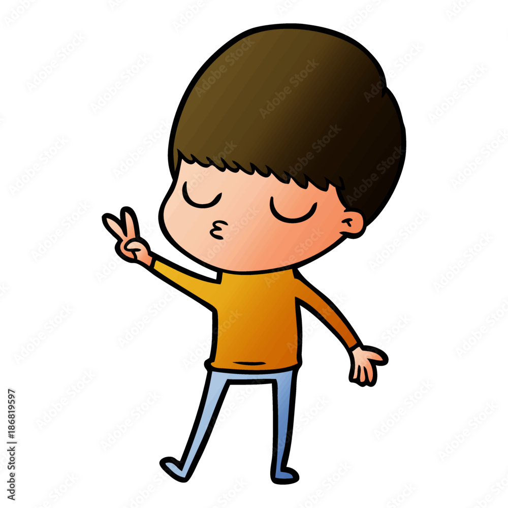 cartoon calm boy cartoon calm boy