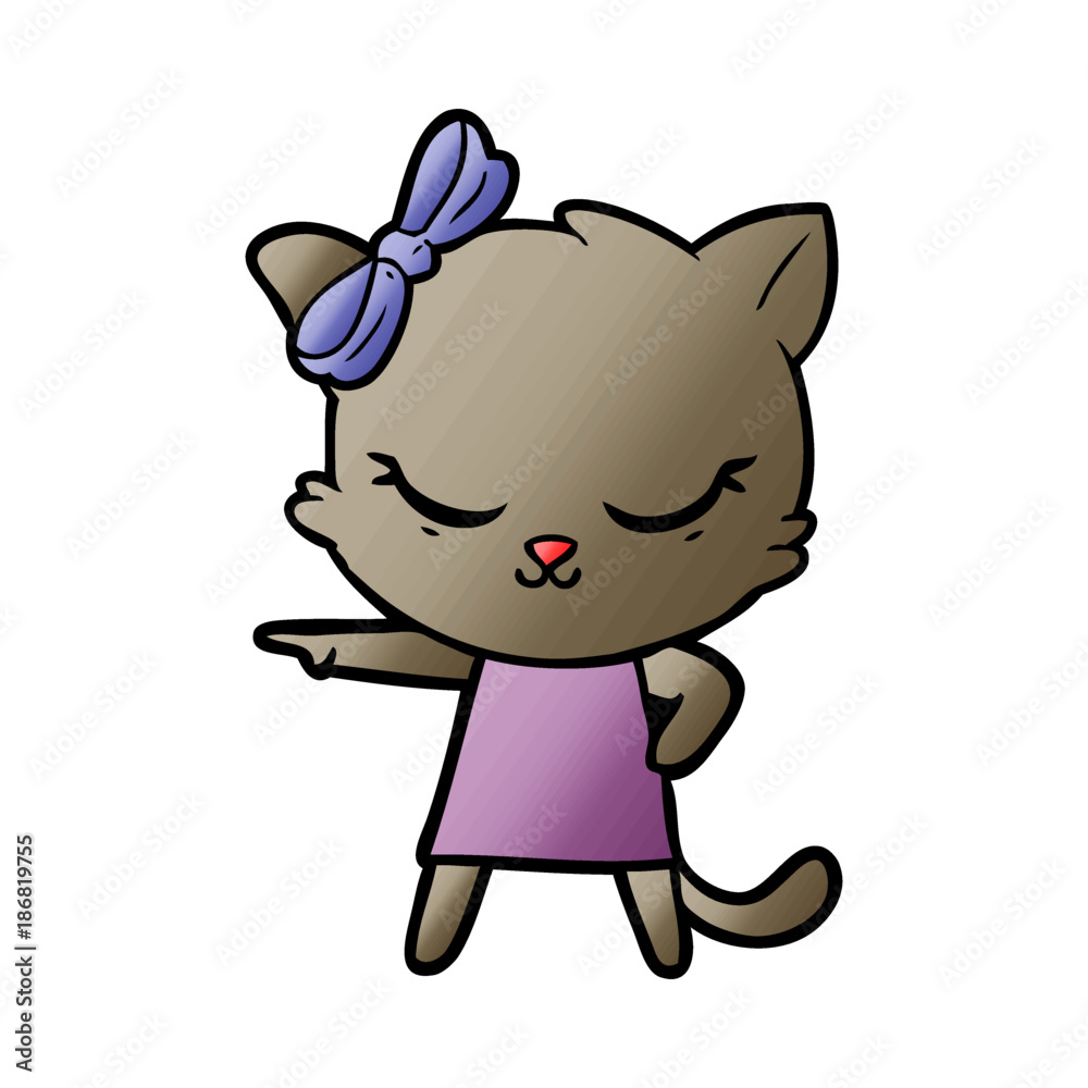 cute cartoon cat with bow cute cartoon cat with bow