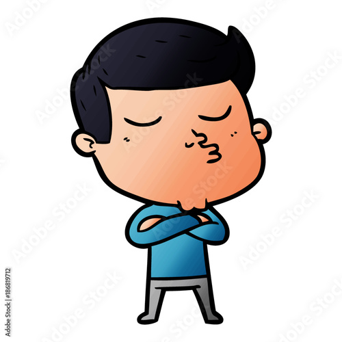 cartoon model guy pouting