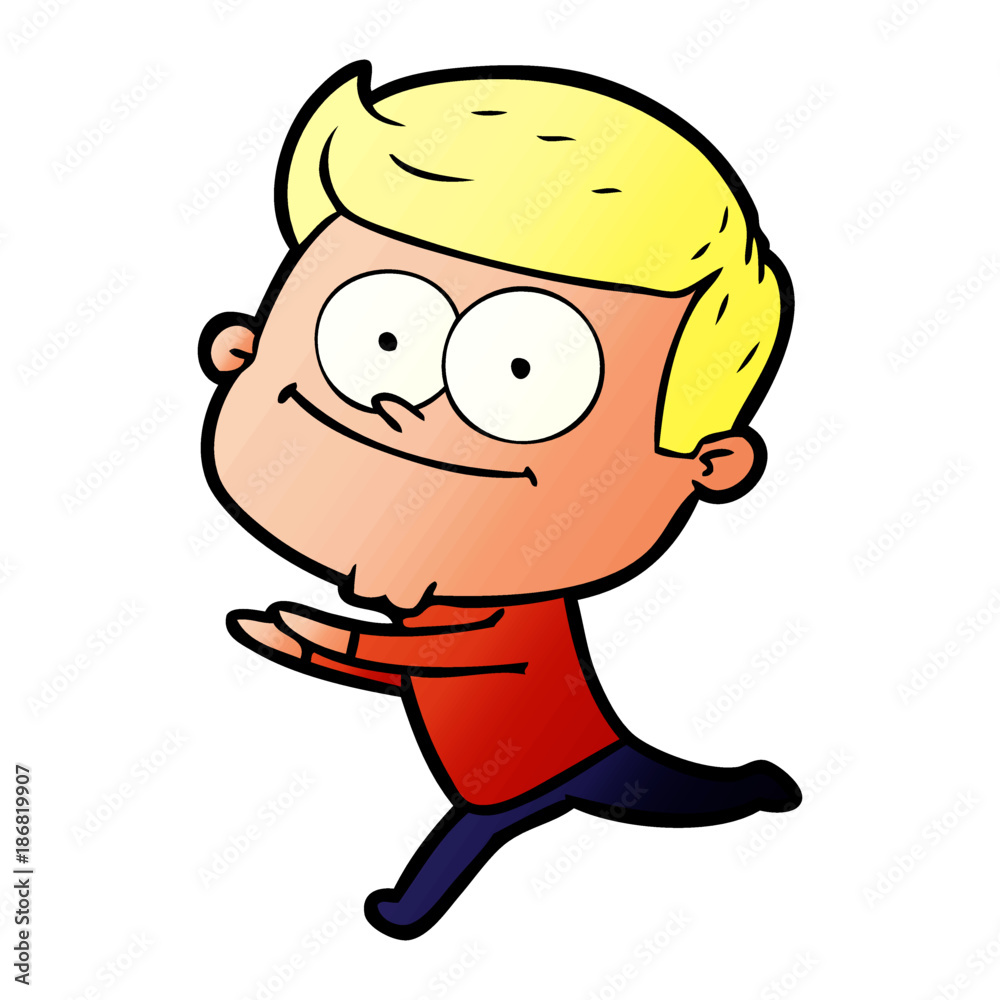 Obraz premium cartoon happy man