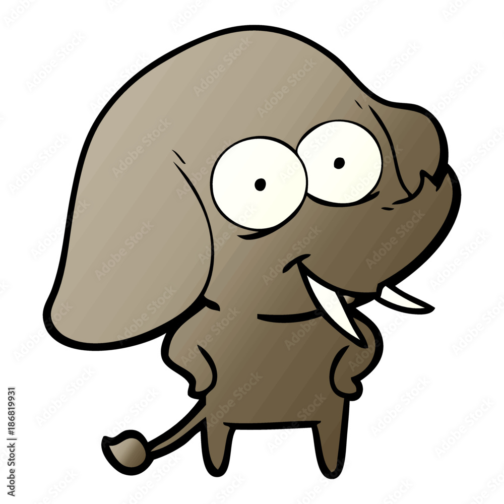 Obraz premium happy cartoon elephant