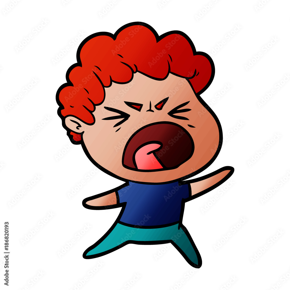 Obraz premium cartoon furious man