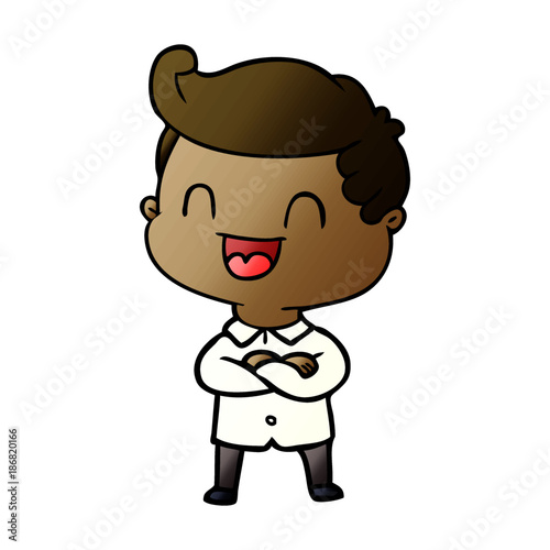 cartoon happy man
