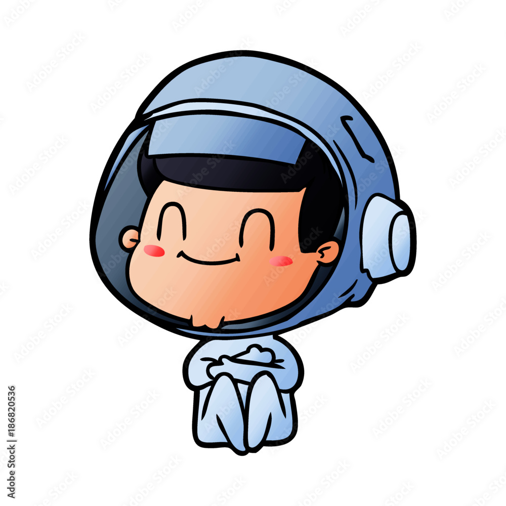 Fototapeta premium happy cartoon astronaut