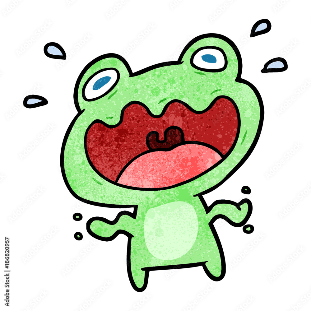 cute cartoon frog frightened cute cartoon frog frightened