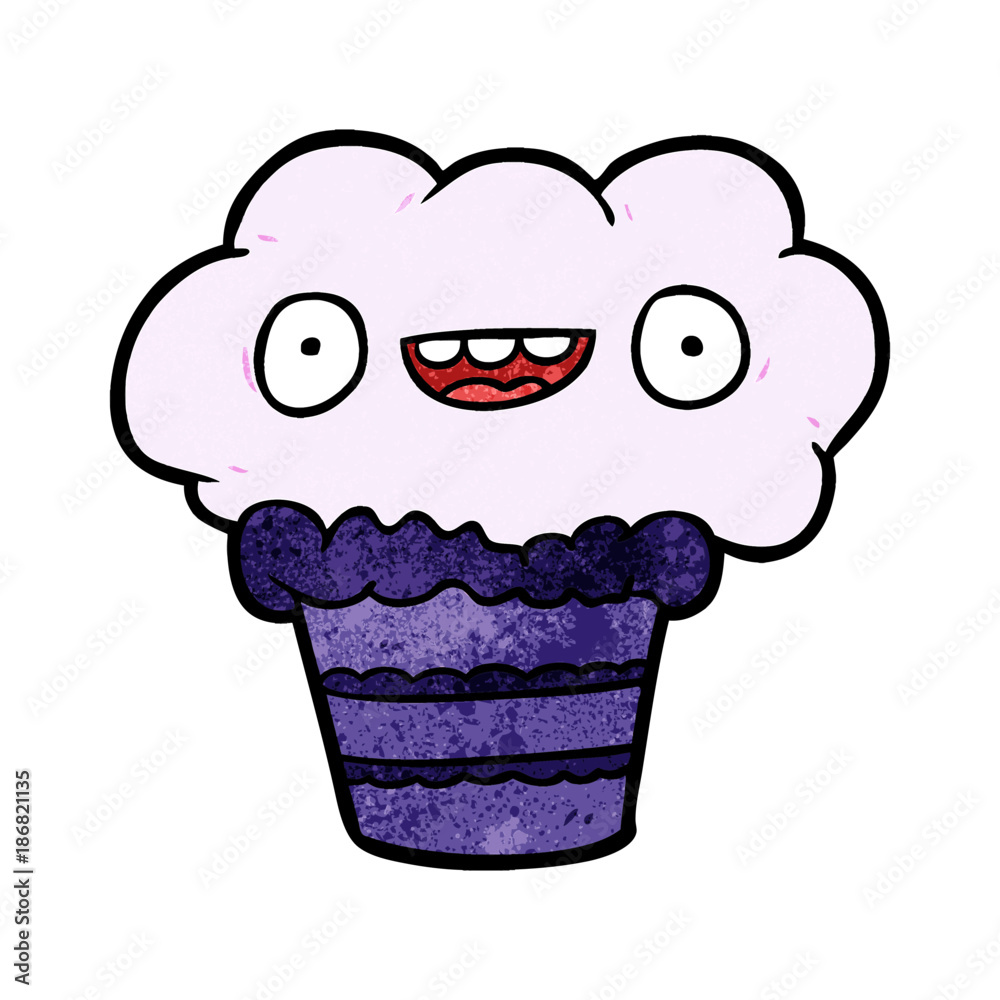 funny cartoon cupcake Stock Vector | Adobe Stock