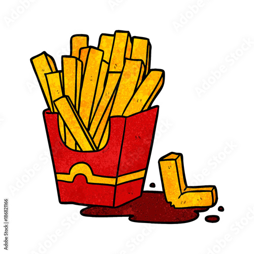 cartoon junk food fries