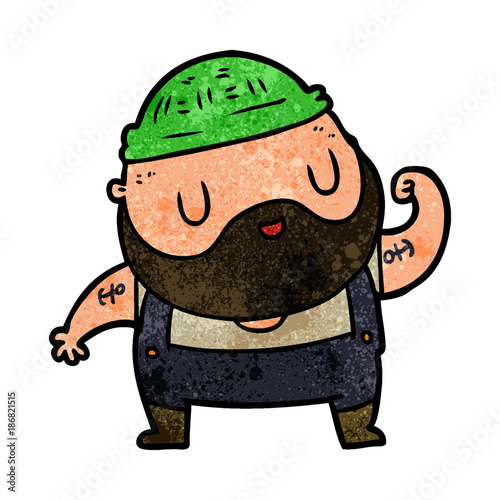 cartoon tough fisherman