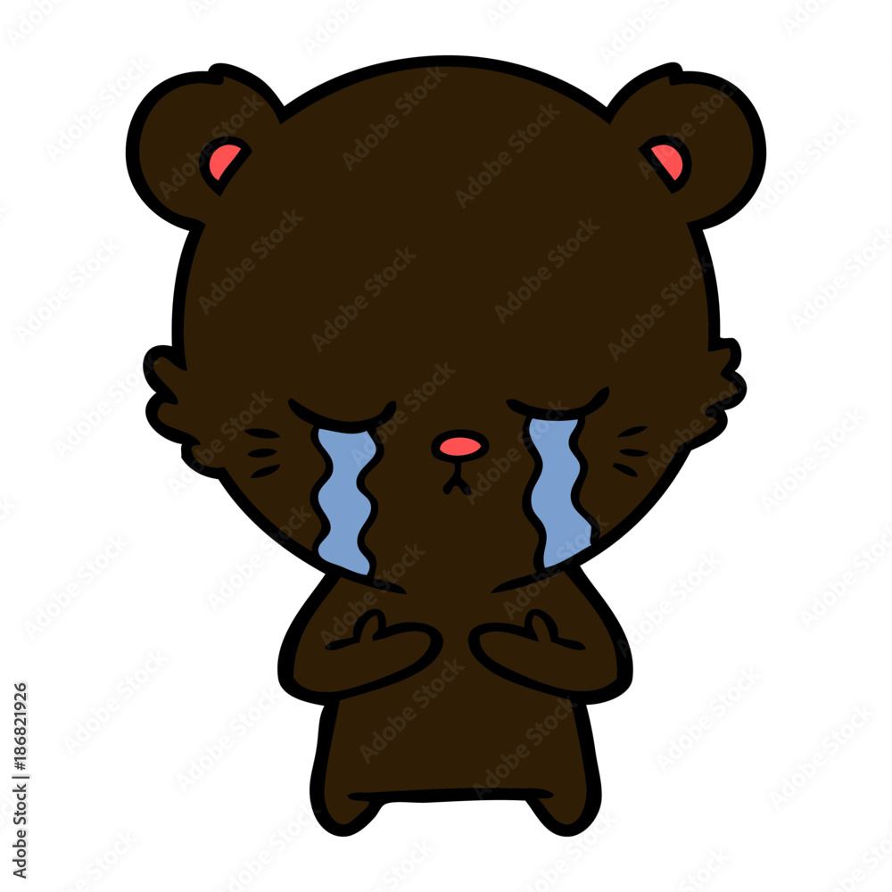 Fototapeta premium crying cartoon bear