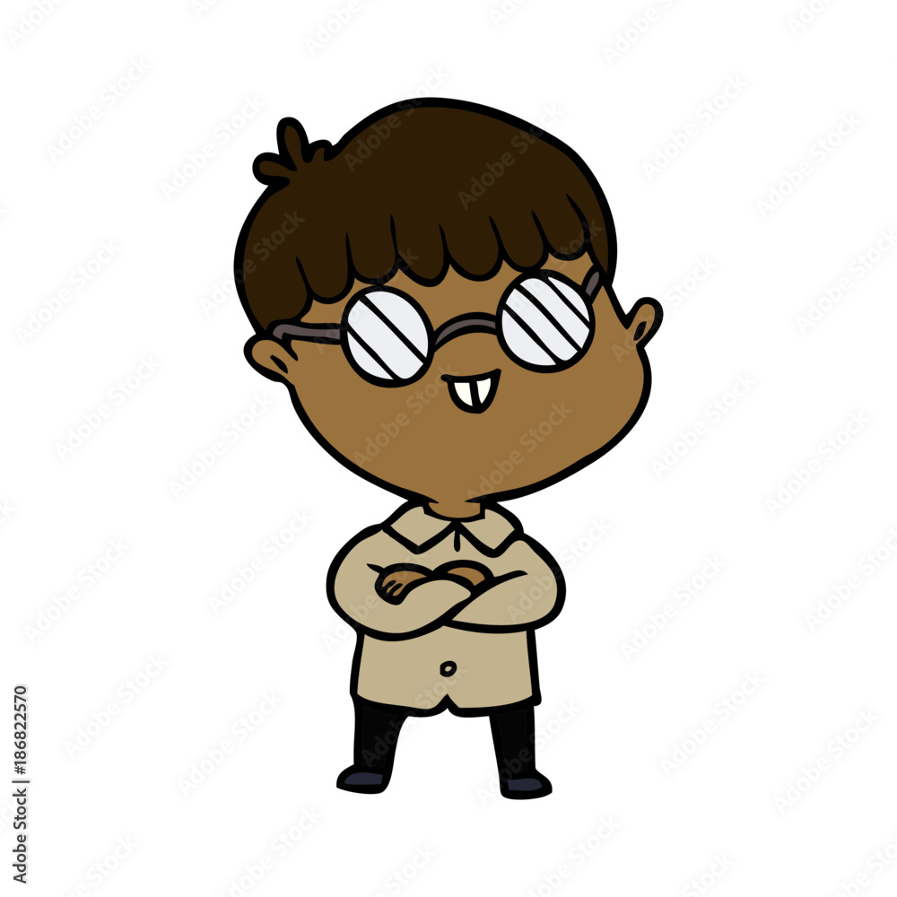 cartoon boy wearing spectacles