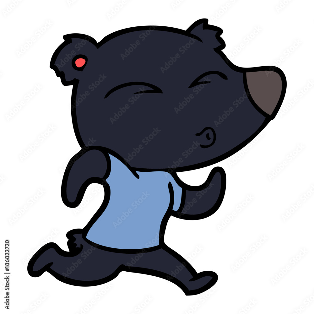 cartoon jogging bear cartoon jogging bear