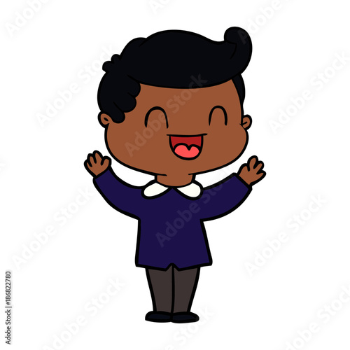 cartoon happy man
