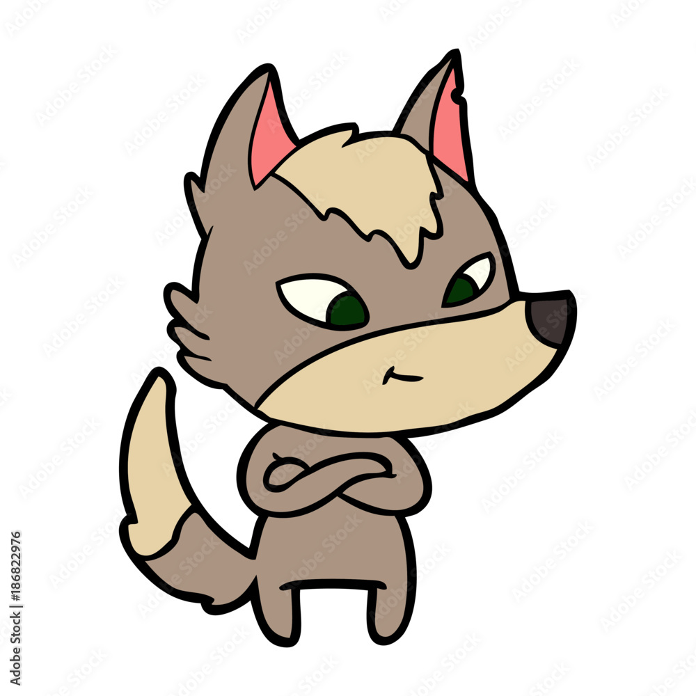 friendly cartoon wolf