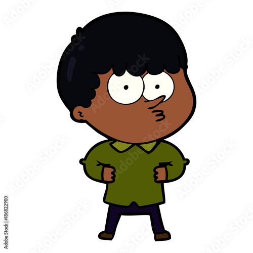 cartoon curious boy