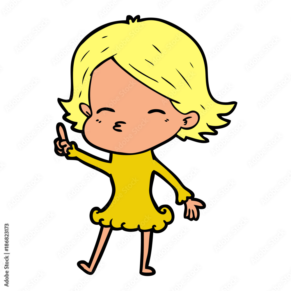 cartoon woman with idea cartoon woman with idea