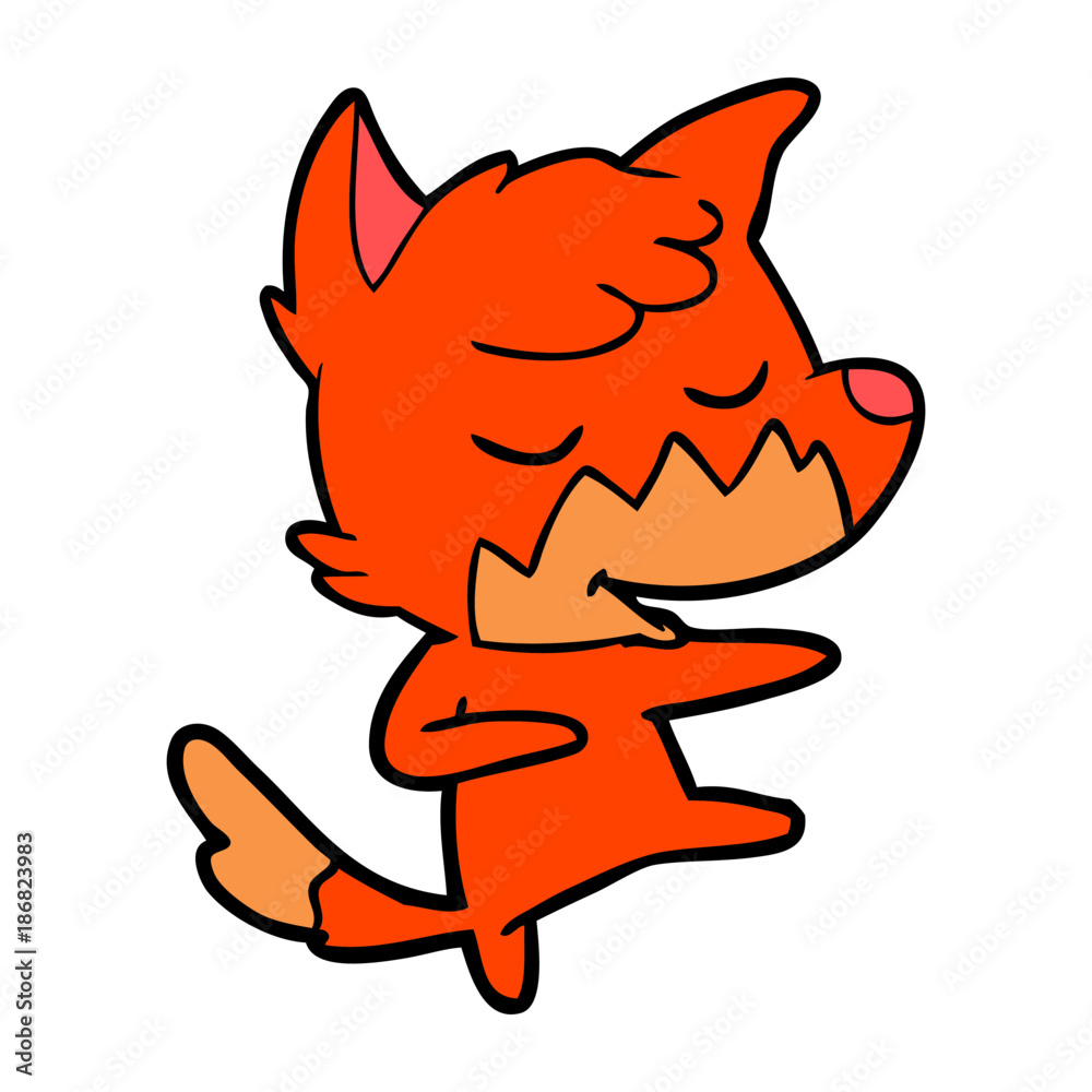 friendly cartoon fox dancing friendly cartoon fox dancing