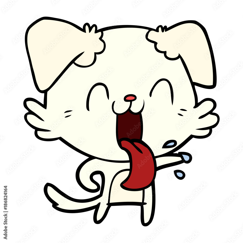 cartoon panting dog cartoon panting dog