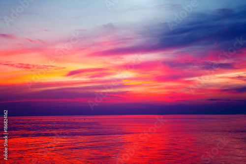 Scenic cloud sunset sky background, Nature composition cloudscape