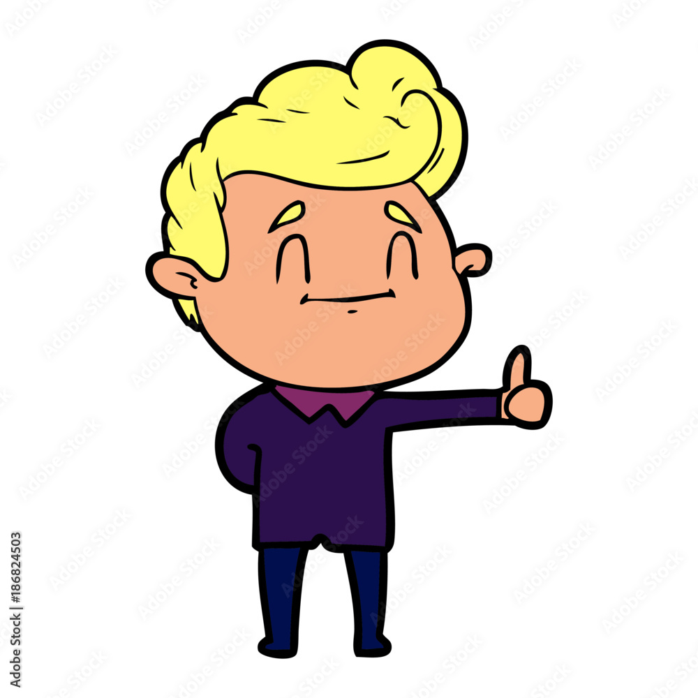 happy cartoon man giving thumbs up happy cartoon man giving thumbs up