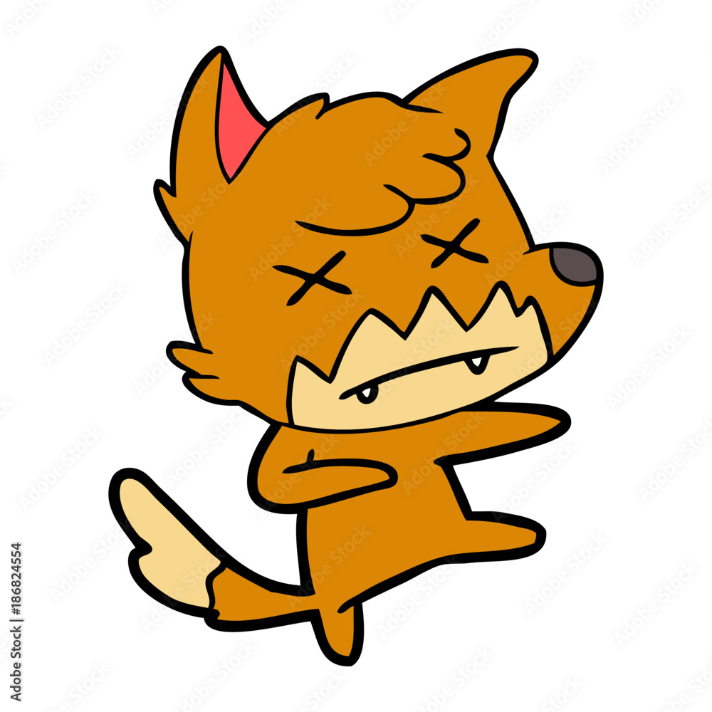 cartoon dead fox
