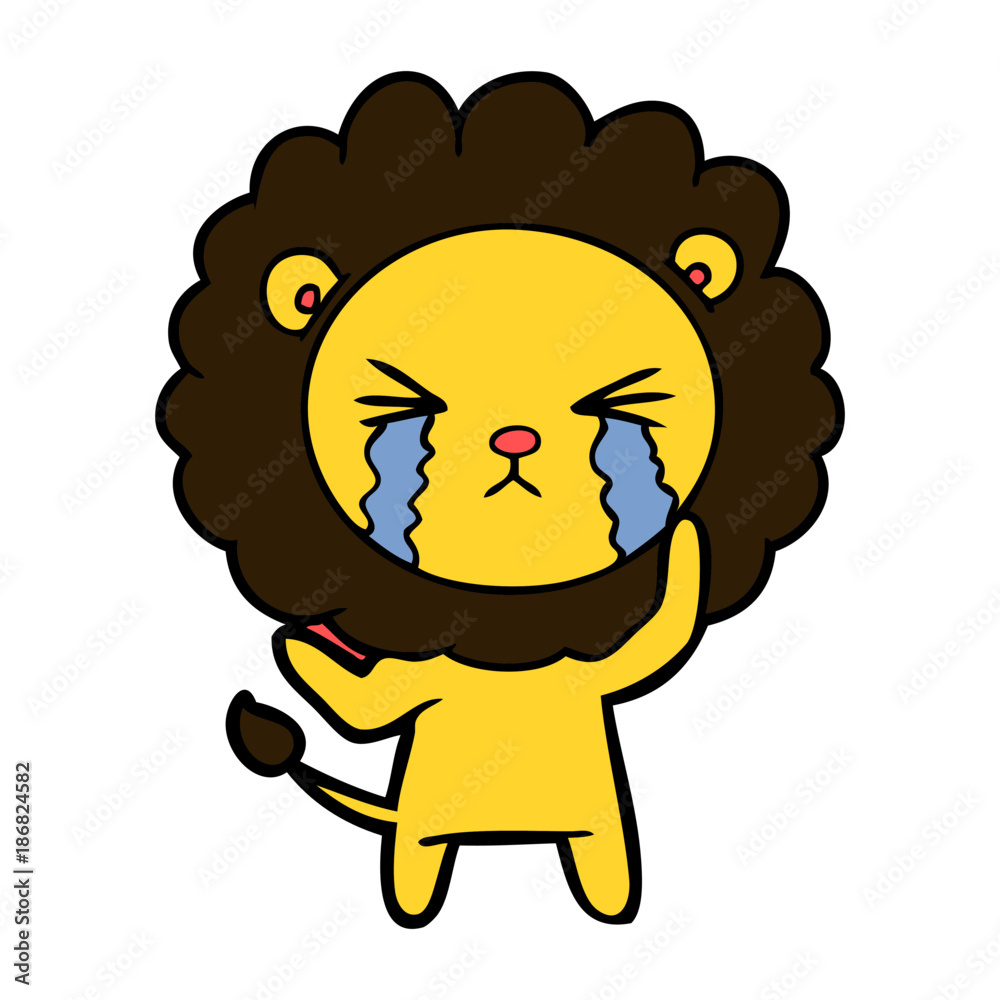 cartoon crying lion cartoon crying lion