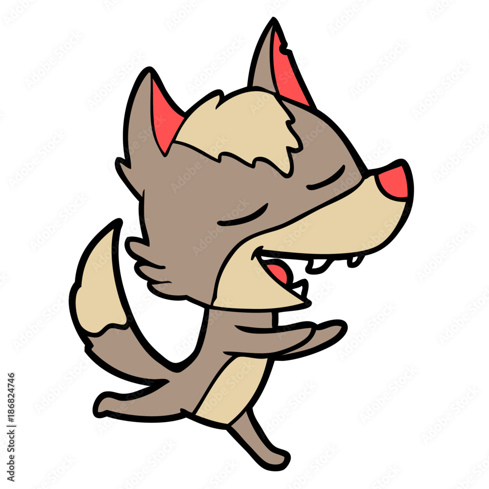 cartoon wolf laughing