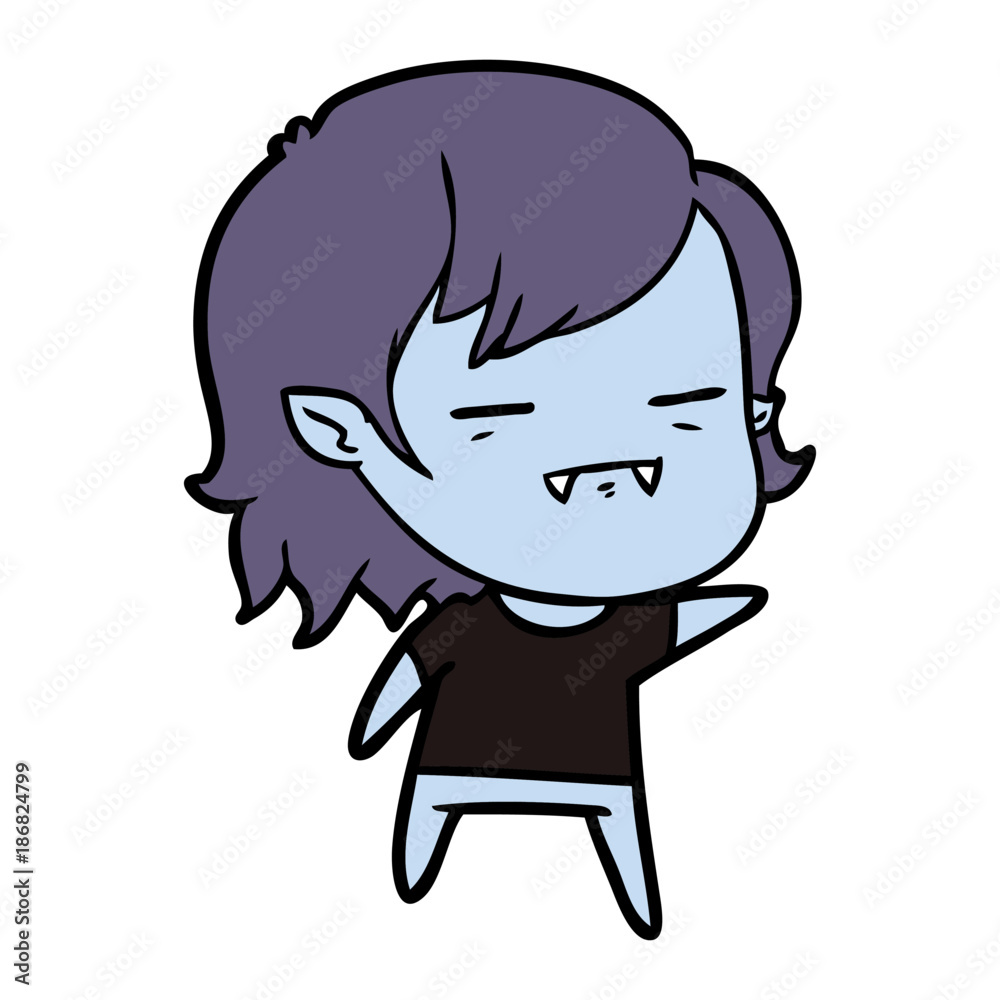 cartoon undead vampire girl pointing cartoon undead vampire girl pointing