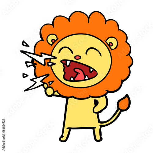 cartoon roaring lion