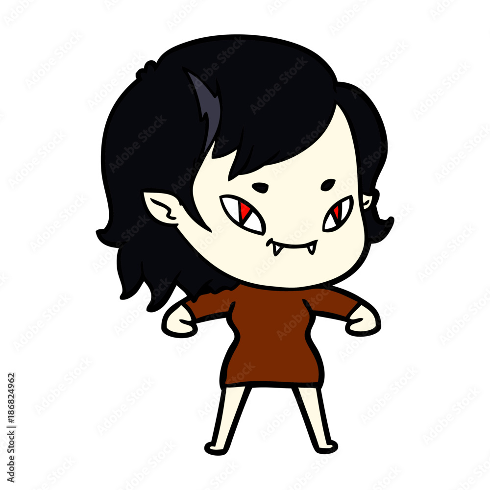 Obraz premium cartoon friendly vampire girl