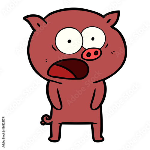 cartoon pig shouting