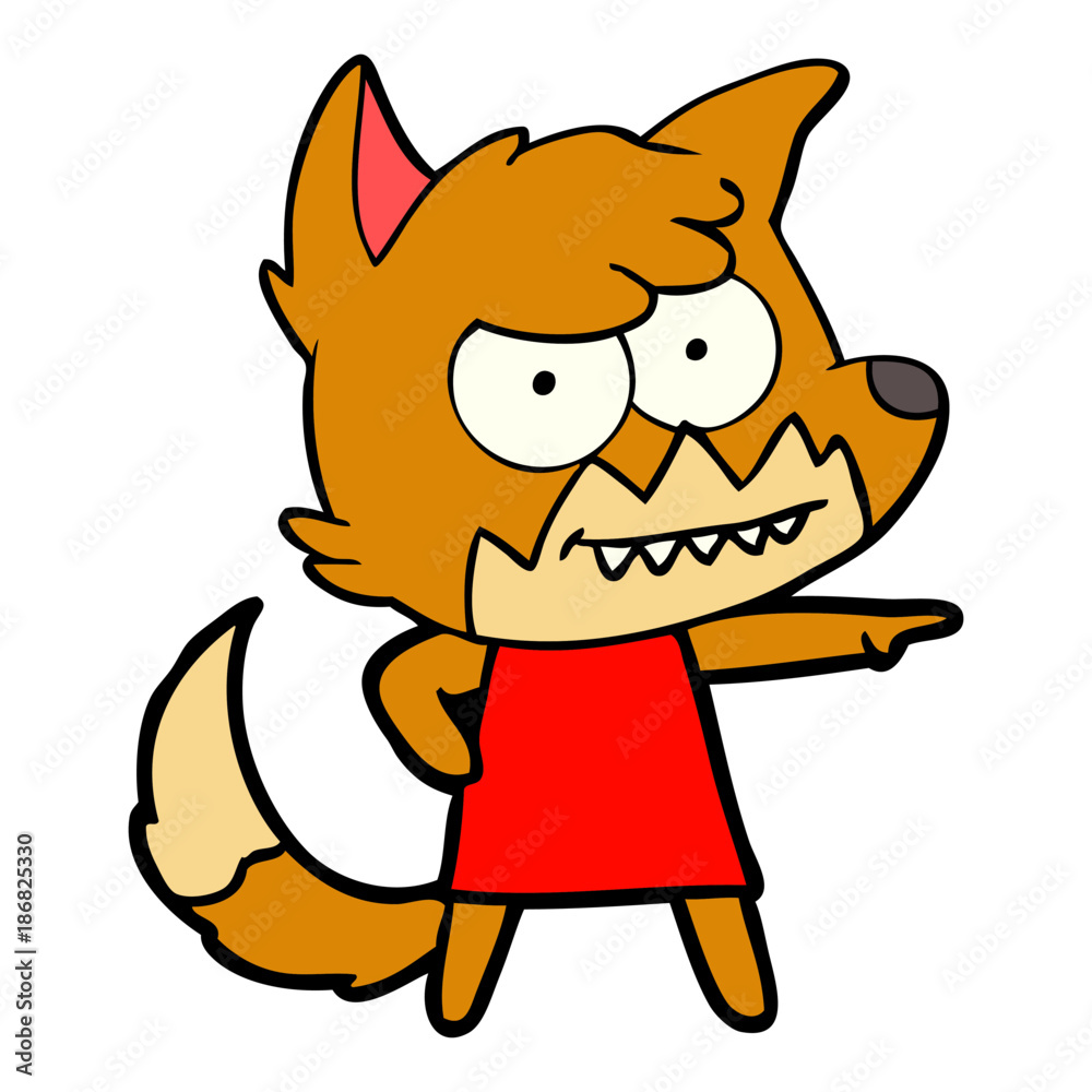 cartoon grinning fox cartoon grinning fox