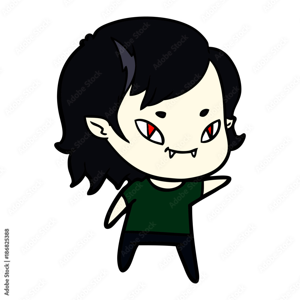 cartoon friendly vampire girl cartoon friendly vampire girl