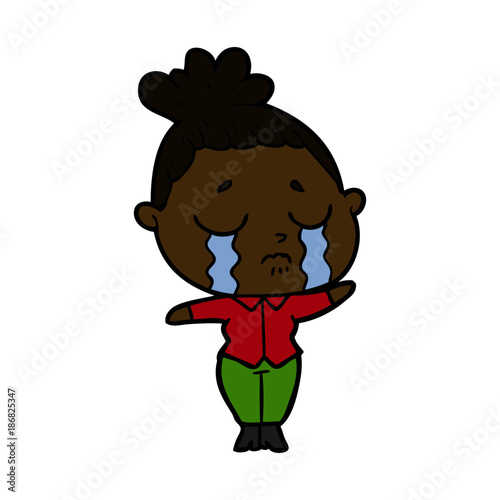 cartoon crying woman