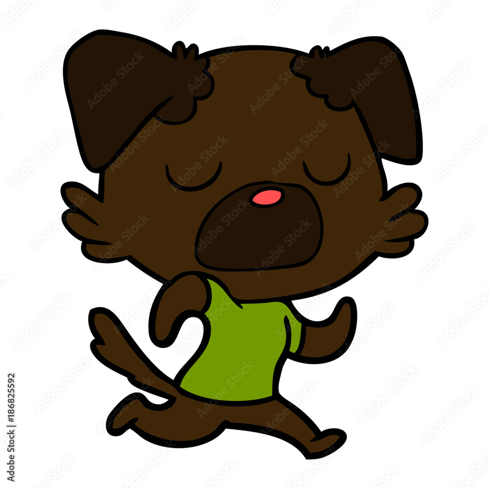 Fototapeta premium cartoon dog jogging