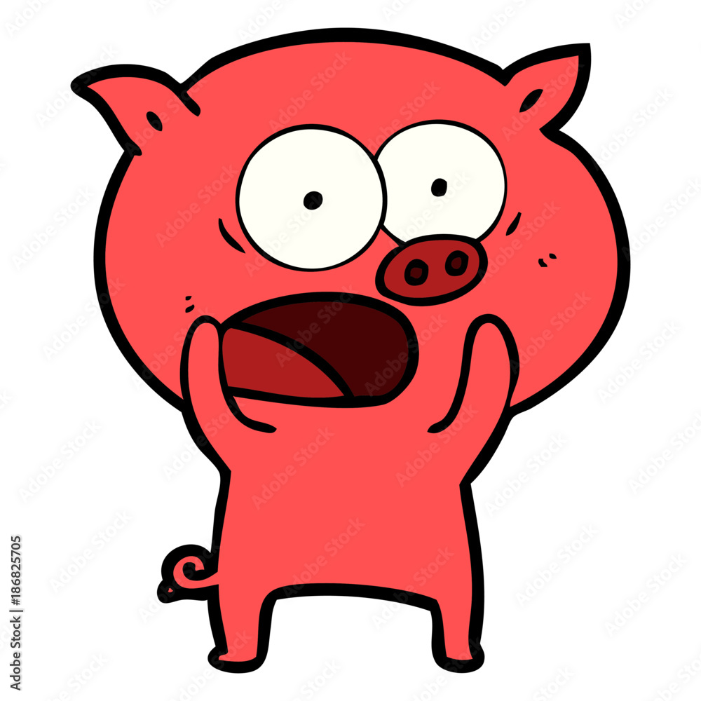 cartoon pig shouting