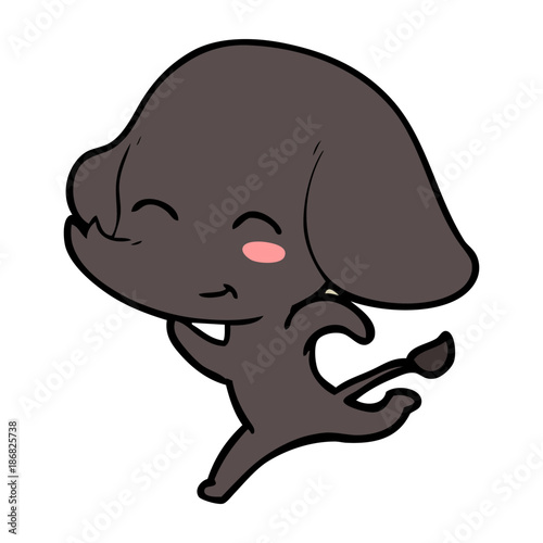 cute cartoon elephant running