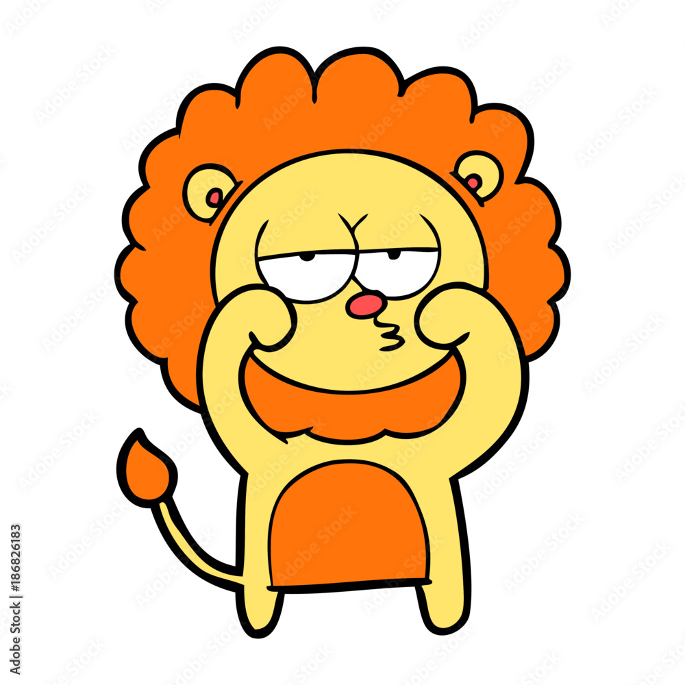 cartoon bored lion cartoon bored lion