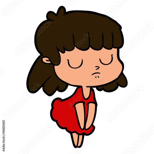 cartoon indifferent woman