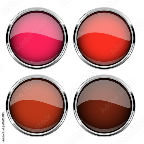 Collection of red glass buttons with chrome frame Free Download Collection of red glass buttons with chrome frame - GFXLoad