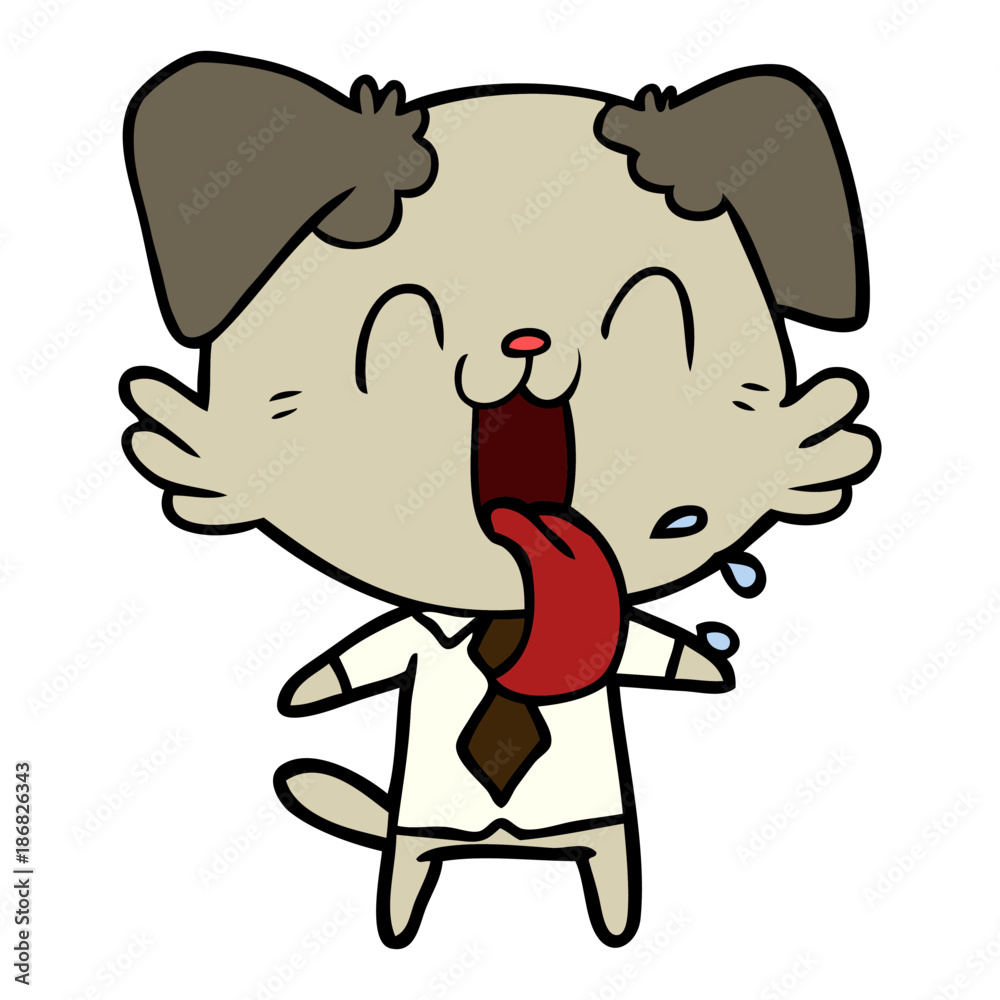 cartoon panting dog cartoon panting dog