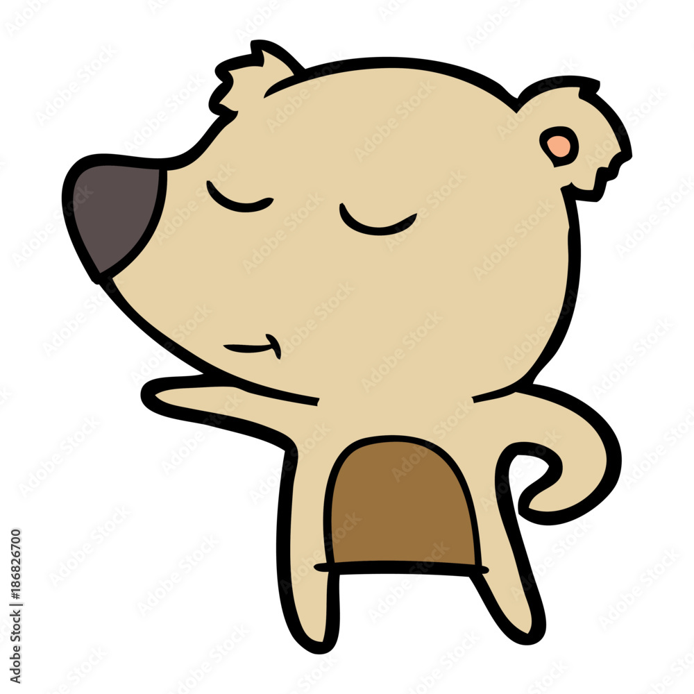 happy cartoon bear pointing happy cartoon bear pointing