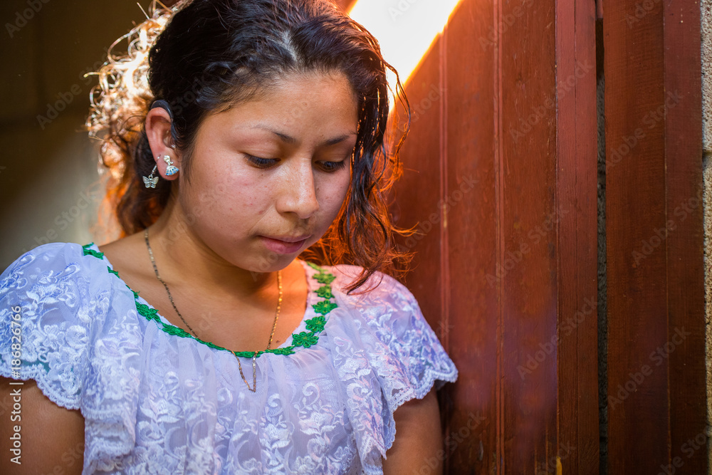 Guatemalan woman in San Juan La Laguna, Lake Atitlan, Guatemala