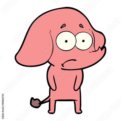 cartoon unsure elephant