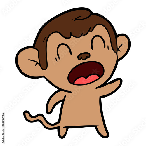 shouting cartoon monkey