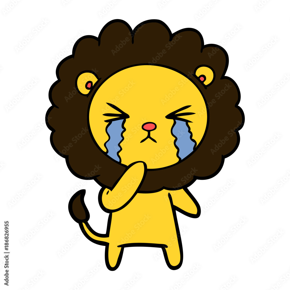 cartoon crying lion