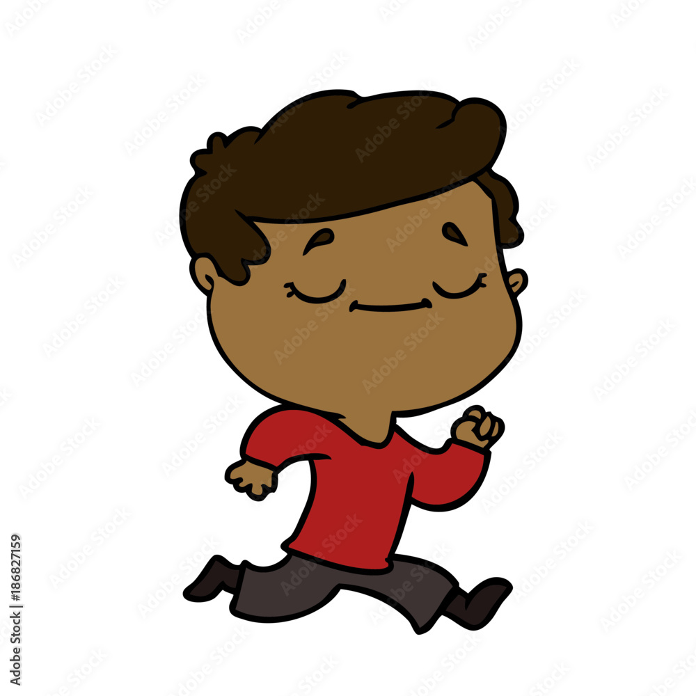 cartoon peaceful man running cartoon peaceful man running