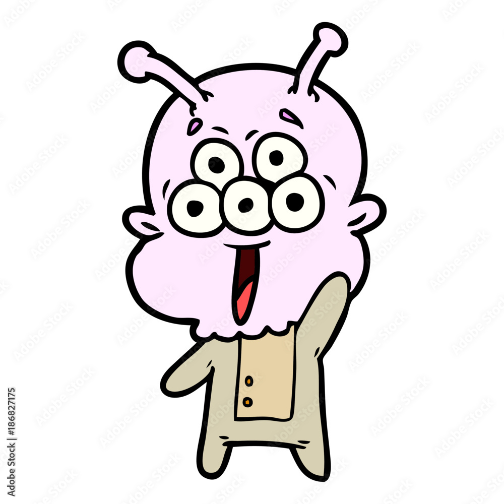 Obraz premium happy cartoon alien