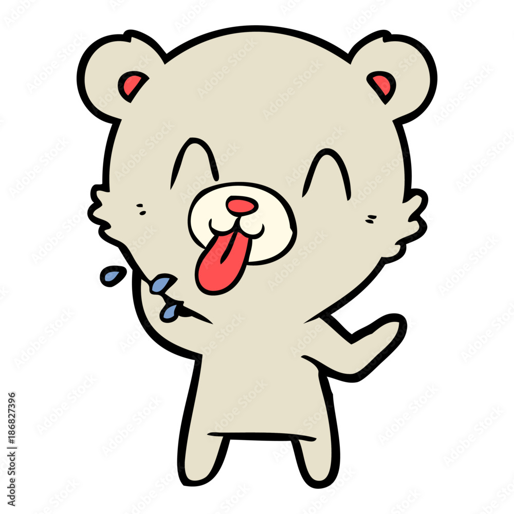 rude cartoon polar bear sticking out tongue rude cartoon polar bear sticking out tongue