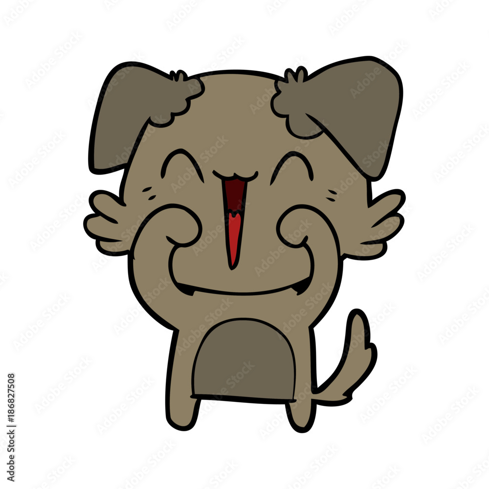 happy little dog cartoon